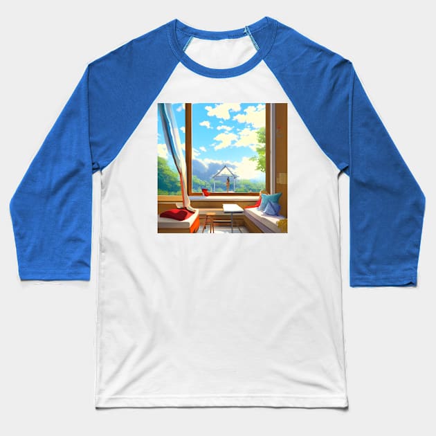 Dreamy Sky Tropical Vacation Chilling in Outer World Relax Day Baseball T-Shirt by DaysuCollege